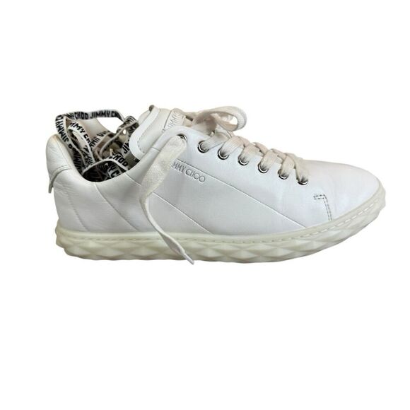 Jimmy Choo Diamond Light Maxi Sneakers Leather White 41.5 - Picture 5 of 13